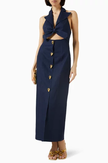 Blair Midi Dress in Gabardine