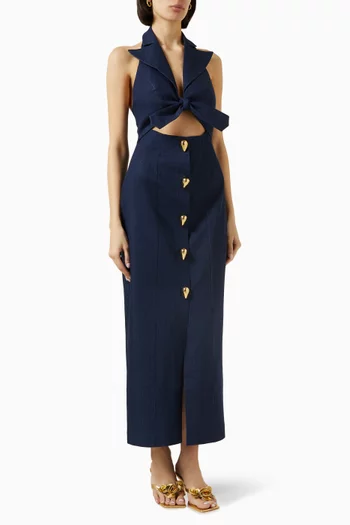 Blair Midi Dress in Gabardine
