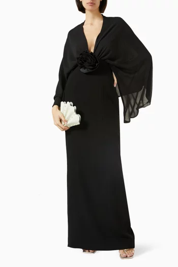 Swan Maxi Dress in Crepe