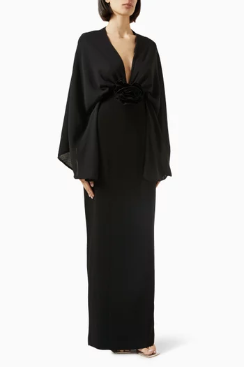 Swan Maxi Dress in Crepe