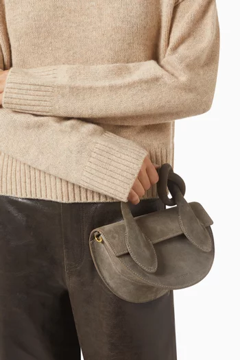 Small Pretzel Bag in Suede