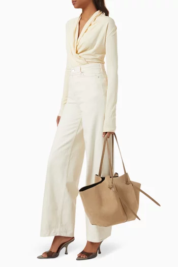 Large Mochi Tote Bag in Suede