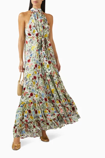 Jovie Tunic Maxi Dress in Silk Satin