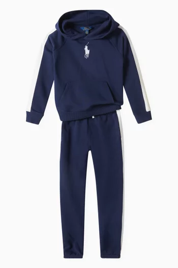 Embroidered-pony Hoodie in Cotton-blend