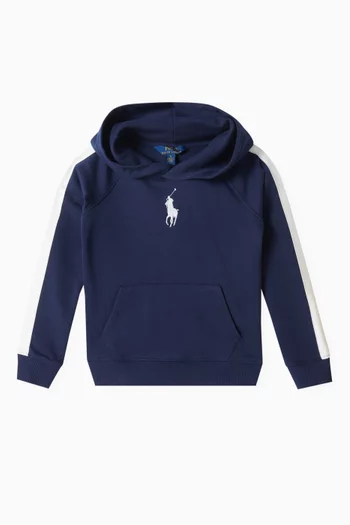 Embroidered-pony Hoodie in Cotton-blend