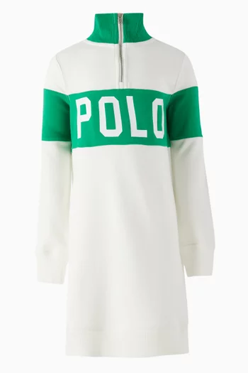 Logo Mockneck Dress in Cotton-blend