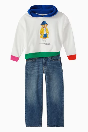 Polo Bear-print Hoodie in Cotton-blend