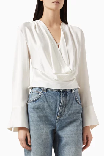 Enver Cowl Blouse in Satin