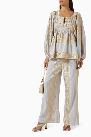 Embroidered Top in Cotton