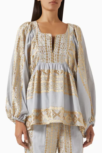 Embroidered Top in Cotton
