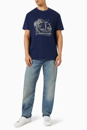 تي شيرت بطبعة قطن