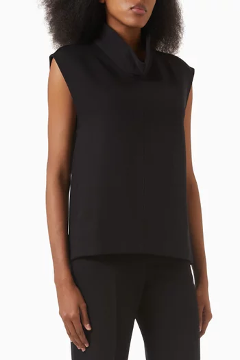 High-neck Top in Viscose Blend