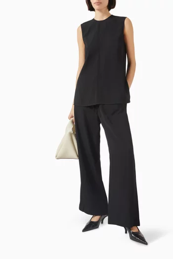 Woven Stripe Top in Viscose Blend