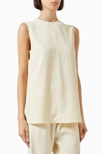 Woven Stripe Top in Viscose Blend