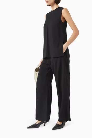 Woven Stripe Pants in Viscose Blend