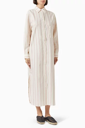 Striped Tunic Dress in Cotton Blend
