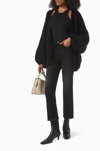 Oversized Puffed Cardigan in Mohair Blend