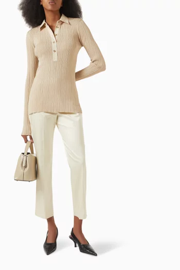 Half-placket Knit Shirt in Naia™ Acetate Blend