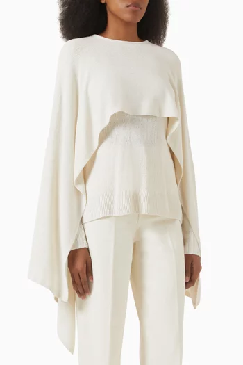 Knit Cape Sweater in Silk