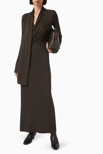 Overlapped Maxi Dress in Jersey