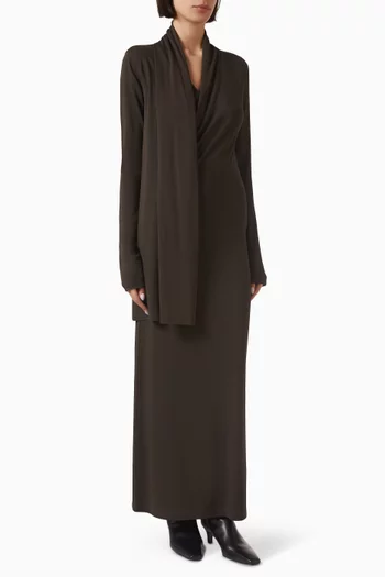 Overlapped Maxi Dress in Jersey