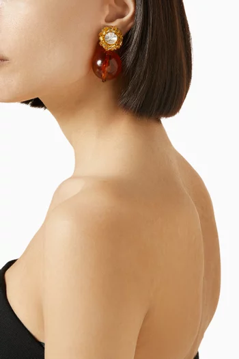 أقراط تير برون نحاس مطلي ذهب عيار 18