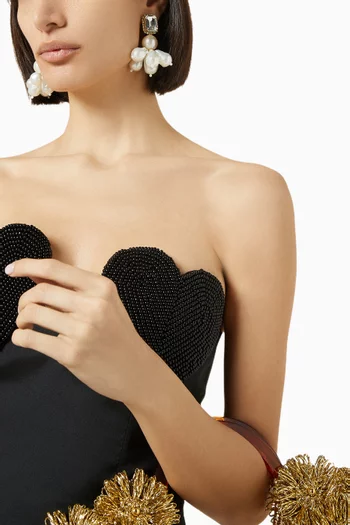 أقراط فانتازي مزينة بلؤلؤ نحاس مطلي ذهب عيار 18