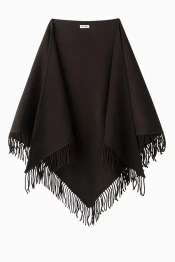 Fringe Wrap Scarf in Wool-cashmere Blend