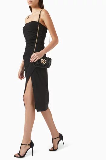 Draped Midi Dress in Viscose-blend