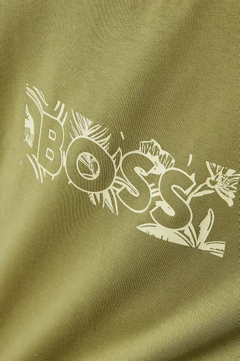 تي شيرت بطبعة وشعار الماركة قطن