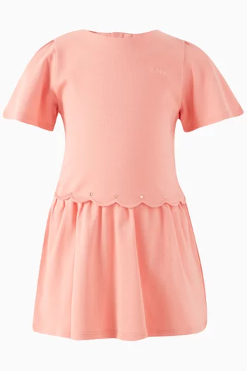Scalloped Dress in Organic Cotton