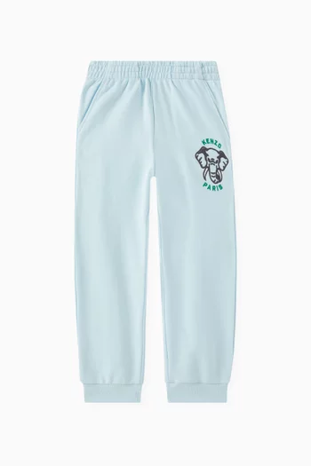 بنطال رياضي بتطريز شعار الماركة قطن