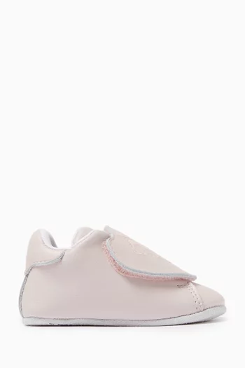 Baby Logo-embroidered Shoes in Leather