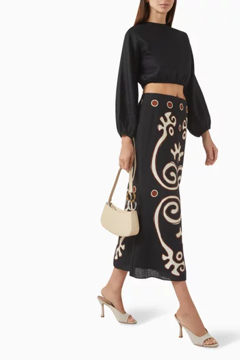 Bena Open-back Crop Top in Linen