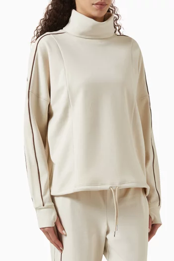Ariana High-neck Sweater in Brushed-fabric