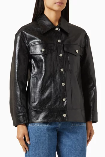 Bomber Jacket in Faux Leather