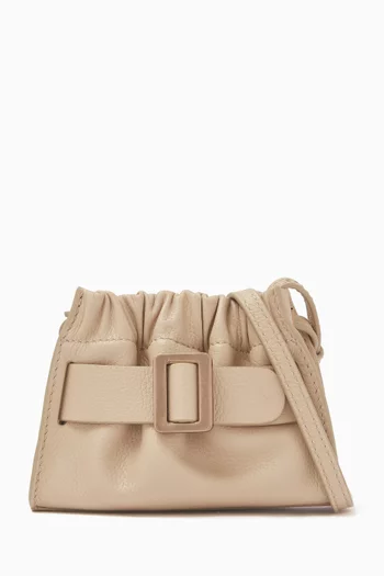 Micro Scrunchy Crossbody Bag in Soft Leather