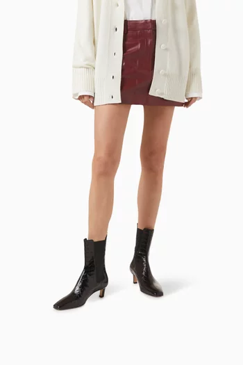 Kaleo Alli Ankle Boots in Croc-embossed Leather