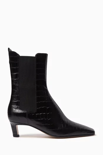 Kaleo Alli Ankle Boots in Croc-embossed Leather
