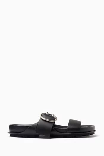 Buckle Sandals in Leather