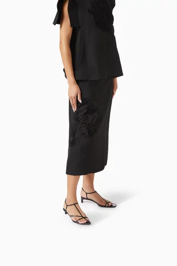 Cage Kitten-Heel Sandals in Ovine Leather