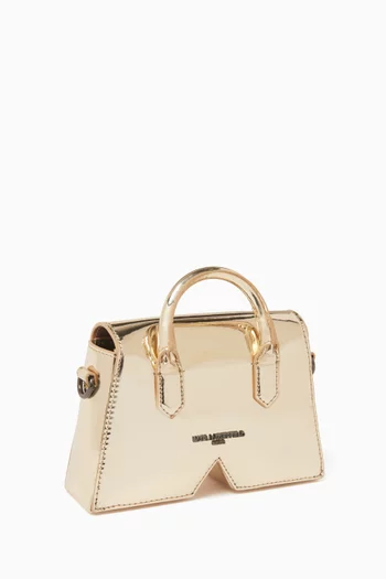 Ikon Top-handle Bag in Metallic Faux Leather