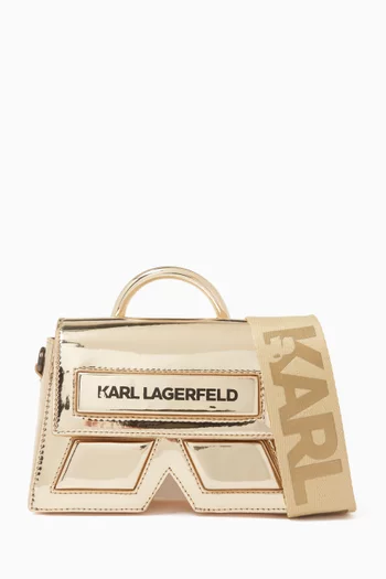 Ikon Top-handle Bag in Metallic Faux Leather