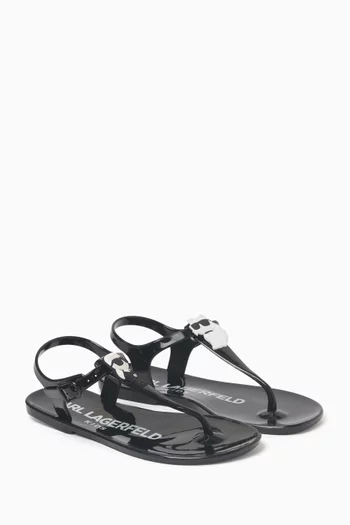 Ikonik Karl & Choupette Glitter Sandals in PVC