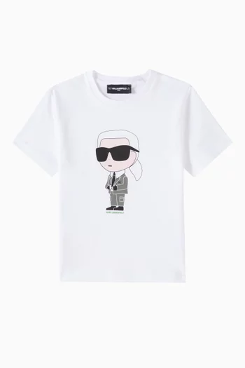 Karl-print T-shirt in Stretch Cotton