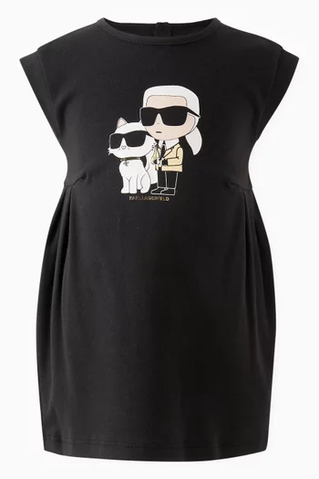 Karl Graphic Print Dress in Cotton