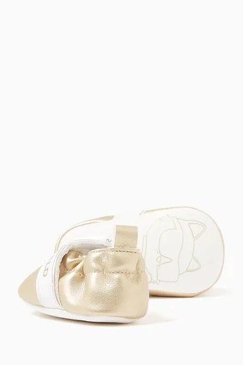 Logo-print Slippers in Faux Leather
