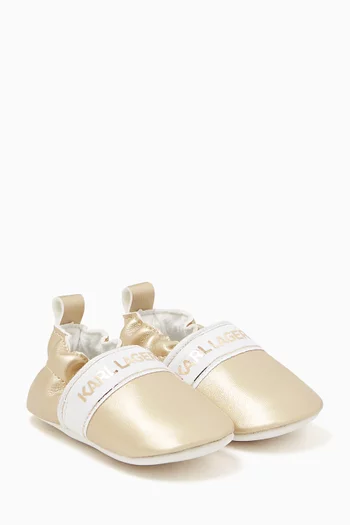 Logo-print Slippers in Faux Leather