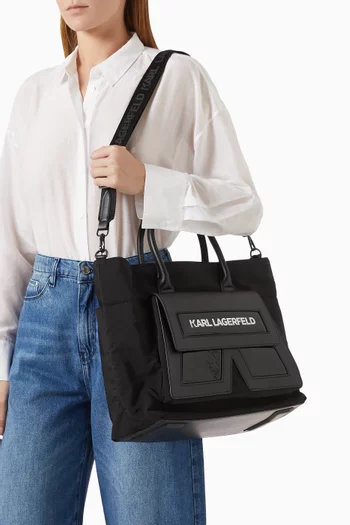 Logo-patch Changing Bag in Nylon