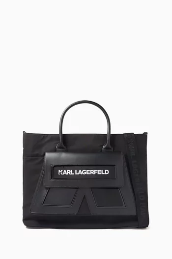 Logo-patch Changing Bag in Nylon